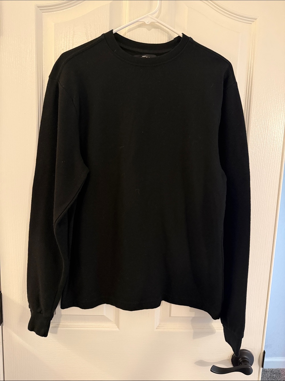 Men's long sleeve thick crew neck shirt
